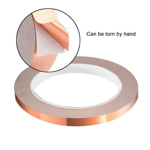 20 Meters Single Side Conductive Copper Foil Tape Strip Adhesive EMI Shielding Heat Resist Tape 3mm 4mm 5mm 6mm 8mm 10mm