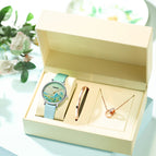 2021 new women's watch retro fashion landscape painting national wind trend small dial ladies watch waterproof two-color belt ladies watch