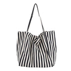 Korean retro art handbag simple small fresh striped canvas bag casual fashion large-capacity one-shoulder handbag SR1089TW