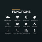 NORTH EDGE Laker Original Smart Watch For Men Waterproof 50M Heart Rate Digital Outdoor Sport watches Smartwatch Bluetooth For Android IOS-black