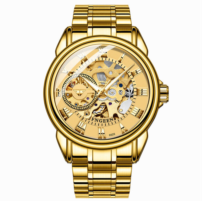 Fngeen Men's and Women's Automatic Mechanical Watch Mesh strap Fashion waterproof casual watch 0020