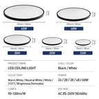 20inch Dimmable Led Ceiling Lamps Smart APP Remote Control Ultra-thin Bedroom Ceiling Lights Panel Light For Living Room Kitchen