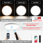 20inch Dimmable Led Ceiling Lamps Smart APP Remote Control Ultra-thin Bedroom Ceiling Lights Panel Light For Living Room Kitchen