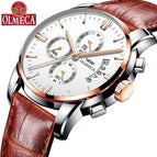 OLMECA Men Watch Chronograph Sport Mens Watches Top Brand Luxury Waterproof Full Steel Quartz Gold Clock Men Relogio Masculino