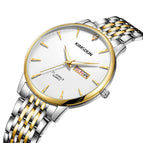 KIMSDUN new watch men's fashion watch double calendar stainless steel belt luminous waterproof high-end quartz watch K-1802B