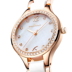 New Ceramic Ladies Watch Quartz Watch Simple Waterproof Diamond Watch Women's K-8058