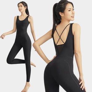 Dancing Dress 2023 Tight Breathable Yoga Clothes Women's Quick-Drying Sports Fitness Clothes Jumpsuit ENY250