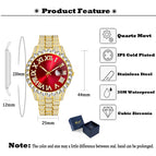 MISSFOX watch men's personality hip-hop water ghost Roman diamond-set quartz watch men 2643-3