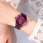 GEDI 81006 Fashion Casual Watch Korean Starry Sky Women Elegant Luxury Stainless Steel Waterproof Ladies Dress Analog Quartz Wristwatch