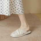 Half slippers women's 2022 spring and summer new slippers women's square toe sandals women's outer wear slippers women 132-1