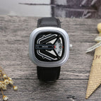 Punk Square Turntable Boys New Concept Watch Trendy Men's Fashion Watch All-Match Belt Quartz Watch Unicorn Watch 58991-2