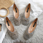 Women's fashion shoes 2022 new spring women's heads bows shoes flat one pedal office lady shoes women 555-5