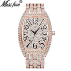 MISSFOX V319 Watch fashion diamond  barrel full diamond large dial quartz men's casual Watch