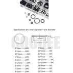 225pcs Rubber O Ring O-Ring Washer Seals Watertightness Assortment Different Size With Plactic Box Kit Set