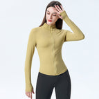 2021 autumn new tight-fitting sports jacket quick-drying slimming fitness Top running suit yoga jacket sports outer 8246