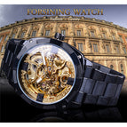 Forsining women watch fashion hollow out waterproof auto mechanical men's casual watch SLZe140