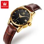 2022 OLEVS Women's Watch Automatic Mechanical Watch Luminous Waterproof Watch Ladies Fashion Leather Quartz lady casual Watch 6629