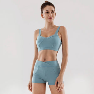 Women's sports suit running fitness sports bra quick drying shorts women's set y26b6789 / y26k6738