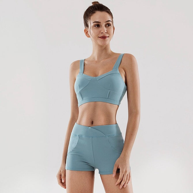 Women's sports suit running fitness sports bra quick drying shorts women's set y26b6789 / y26k6738