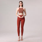 2023 Popular yoga suit Beautiful Back Tank-Top Yoga Clothes Two-Piece Suit Professional Training Fitness runnning women sports set TZ-230324