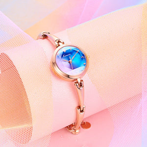 kimio Fashion ladies watch gradient color small female quartz watch  fresh waterproof bracelet watch lady office 6406