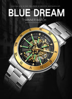 New Forsining Style Men's Fashion Casual Hollow Mechanical Movement Automatic men business Watch SLZe257