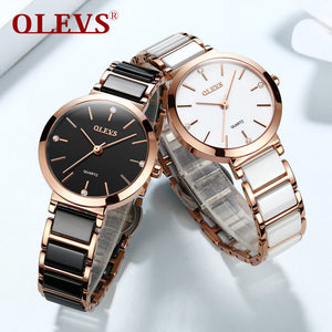 OLEVS women watch Fashion Korea Ceramic Waterproof lady Quartz casual office lady Watch 5877