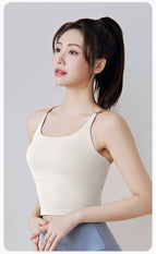 New yoga sports vest Thin Shoulder Sports Sling Padded Vest Sports Underwear Women's Bra Fitness Yoga Beauty Back Top JYMB005