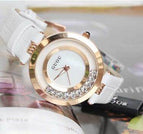 Fashion GUOU 8039 Brand Women Rolling Drill Dress Watches Luxury Quicksand Casual Clock Genuine Leather Rhinestone Lady casual Wrist Watches