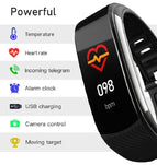 C6T Smart Watch Measuring Body Temperature Heart Rate Blood Pressure Blood Oxygen Sleep Monitoring USB Charging IP67 Sports Smart Bracelet