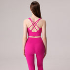 New yoga suit Cross Shoulder Strap Beautiful Back Tank-Top Yoga Clothes Women's Skinny Running fitness Sports Two-Piece set TZ-230322