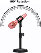 Desktop Microphone Stand Upgraded Adjustable Table Mic Stand with Mic Clip and Screw for Blue Yeti Snowball Spark Other Microphone