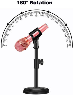 Desktop Microphone Stand Upgraded Adjustable Table Mic Stand with Mic Clip and Screw for Blue Yeti Snowball Spark Other Microphone