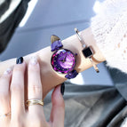 2022 GUOU Women's watch Korean fashion small dial quartz watch simple leisure Rhinestone leather women's Watch