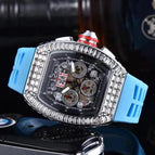 Men's watch Barrel-Shaped Square Diamond 6-Pin Quartz Watch European Fashion Men's Watch in Stock 8130