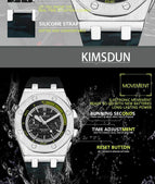 KIMSDUN men's watch fashion multi-functional silicone sports waterproof quartz business watch K-1223B