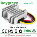 24V to 12V 5A 60W DC DC Converter Power Regulator 24VDC TO 12VDC 5AMP Car Step Down Reducer Daygreen CE Certificated Waterproof