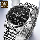 OLEVS watch for men multi-functional fashion three eyes waterproof business cusal quartz men watch 2858