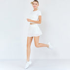 Ins fashion new yoga trouser skirt sports fitness clothes fast dry T-shirt anti gloss skirt Yoga two piece set