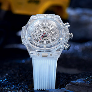 KIMSDUN Silicone strap Fashion Simple Transparent Multifunctional Waterproof Couple Watch Student Quartz Watch K-719D