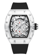KIMSDUN NEW Brand Richard Waterproof Men's Watch Tonneau-shaped Miller Transparent Men's Quartz Watch K2015B