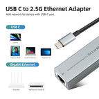 2500Mbps Type C 2.5G External Wired Network Card USB 3.0 To RJ45 Converter Ethernet Lan Adapter Hub For MacBook Laptop PC