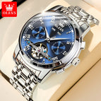 OLEVS men's watch Chilam celebrity endorsement multifunctional automatic mechanical watch hollow men's watch 6607