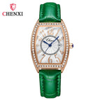 CHENXI Ladies Watch Women's Watch Fashion Bucket Diamond Leather Waterproof Watch CX319