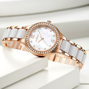 New Ceramic Ladies Watch Quartz Watch Simple Waterproof Diamond Watch Women's K-8058