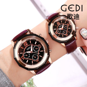 Gedi Couple lovers watch fashion British waterproof business office ladies quartz casual watch 9318