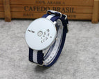 Punk Style Korean Concept Fashion Woven Mesh Strap Youth Watch Boys and Girls Canvas Strap Quartz Strap Turntable Fashion Watch 9002