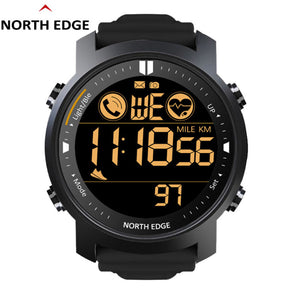 NORTH EDGE Laker Original Smart Watch For Men Waterproof 50M Heart Rate Digital Outdoor Sport watches Smartwatch Bluetooth For Android IOS-black