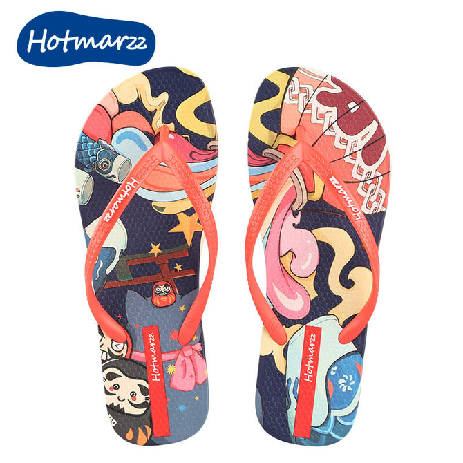 Hotmarzz flip-flops women summer vacation beach outside wear ins tide non-slip fashion flip flops