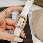 GUOU 8225 Women's Watch Wine Barrel Fashion Simple Steel Belt Women's Watch Waterproof Quartz Women's Diamond Women's Watch